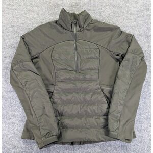 Lululemon Down For It All Half Zip Pullover Jacket Dark Olive Green Size 10